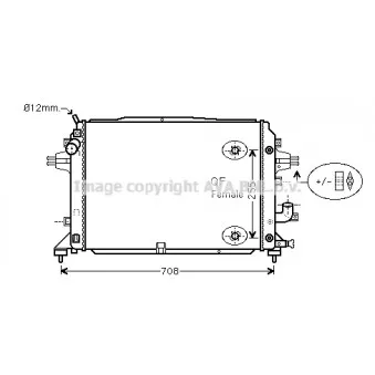 Radiateur, refroidissement du moteur AVA QUALITY COOLING OL2460