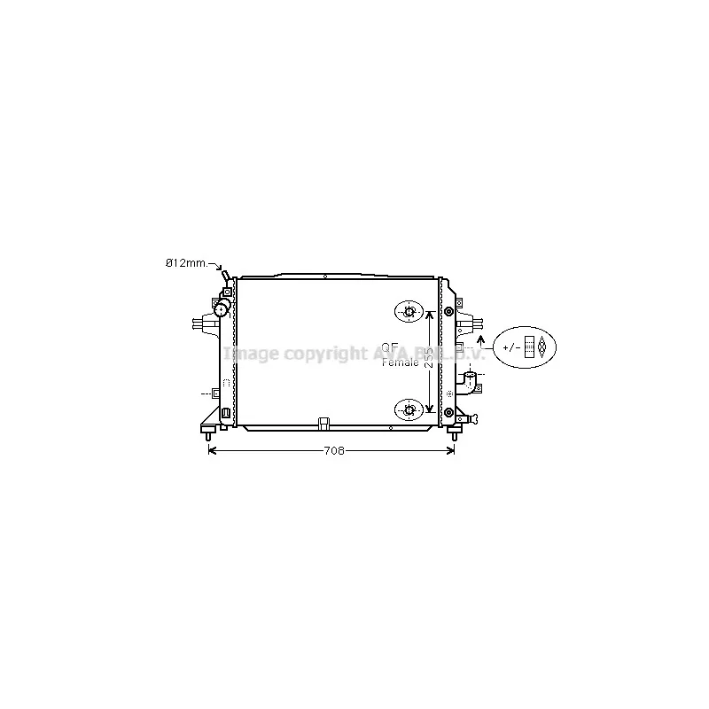 Radiateur, refroidissement du moteur AVA QUALITY COOLING OL2460
