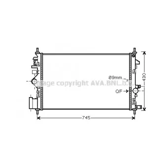 Radiateur, refroidissement du moteur AVA QUALITY COOLING OL2468