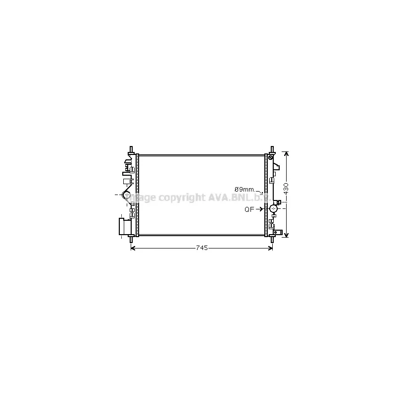 Radiateur, refroidissement du moteur AVA QUALITY COOLING OL2468