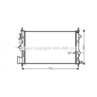 Radiateur, refroidissement du moteur AVA QUALITY COOLING OL2474