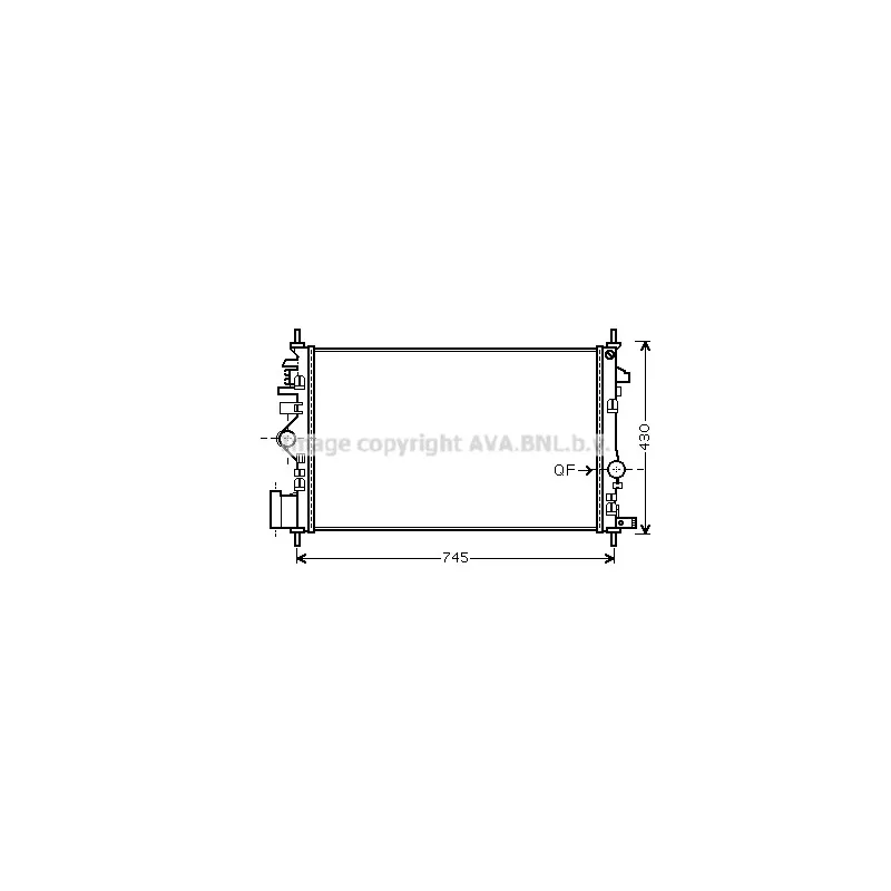 Radiateur, refroidissement du moteur AVA QUALITY COOLING OL2474