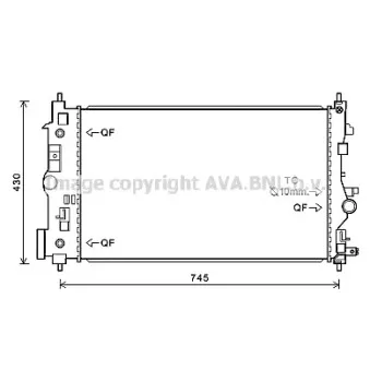 Radiateur, refroidissement du moteur AVA QUALITY COOLING OL2546