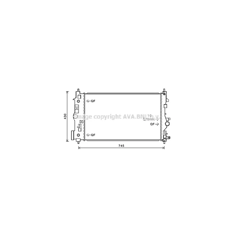 Radiateur, refroidissement du moteur AVA QUALITY COOLING OL2546