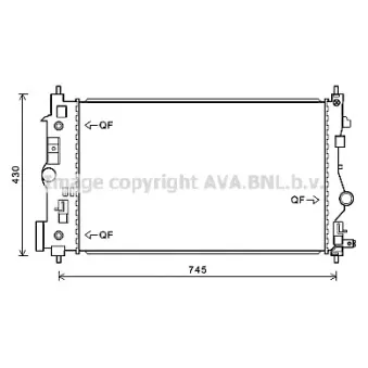 Radiateur, refroidissement du moteur AVA QUALITY COOLING OL2547