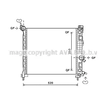 Radiateur, refroidissement du moteur AVA QUALITY COOLING OL2567