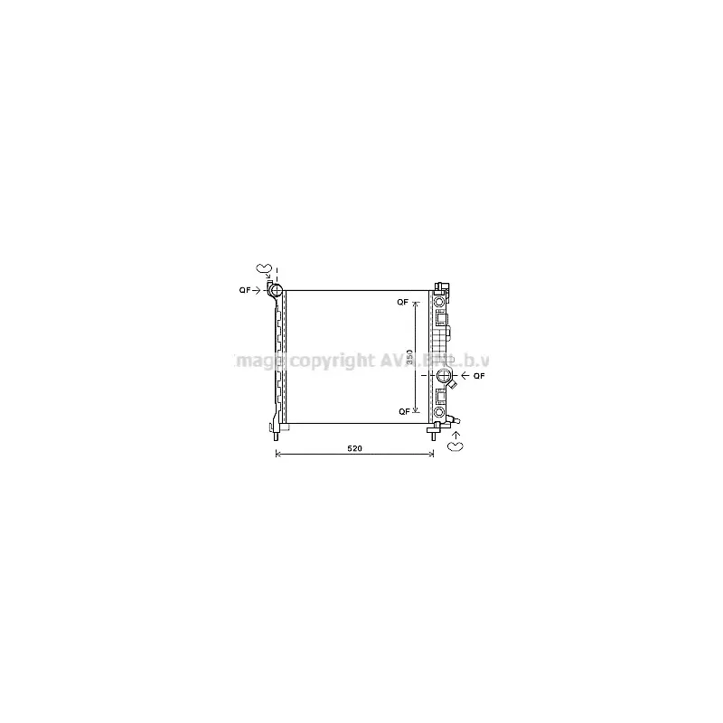 Radiateur, refroidissement du moteur AVA QUALITY COOLING OL2567