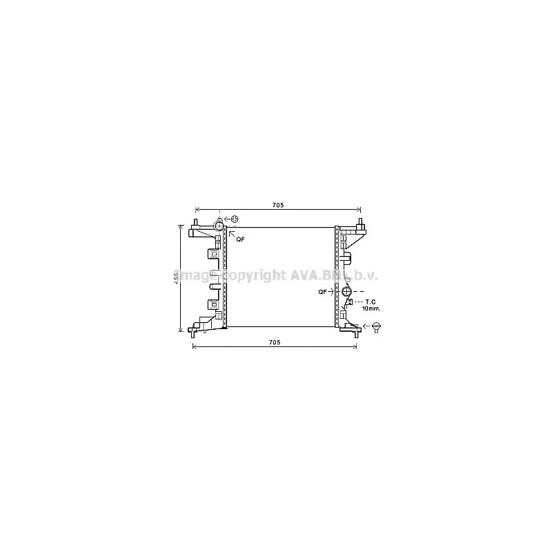 Radiateur, refroidissement du moteur AVA QUALITY COOLING OL2568