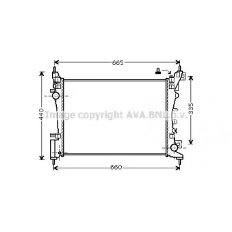 Radiateur, refroidissement du moteur AVA QUALITY COOLING OL2574