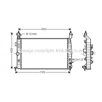 Radiateur, refroidissement du moteur AVA QUALITY COOLING OL2582