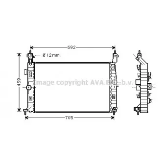 Radiateur, refroidissement du moteur AVA QUALITY COOLING OL2583