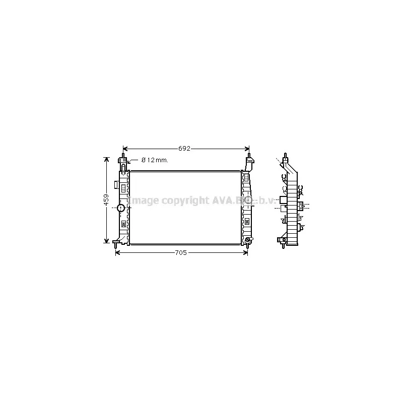 Radiateur, refroidissement du moteur AVA QUALITY COOLING OL2583
