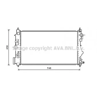 Radiateur, refroidissement du moteur AVA QUALITY COOLING OL2599