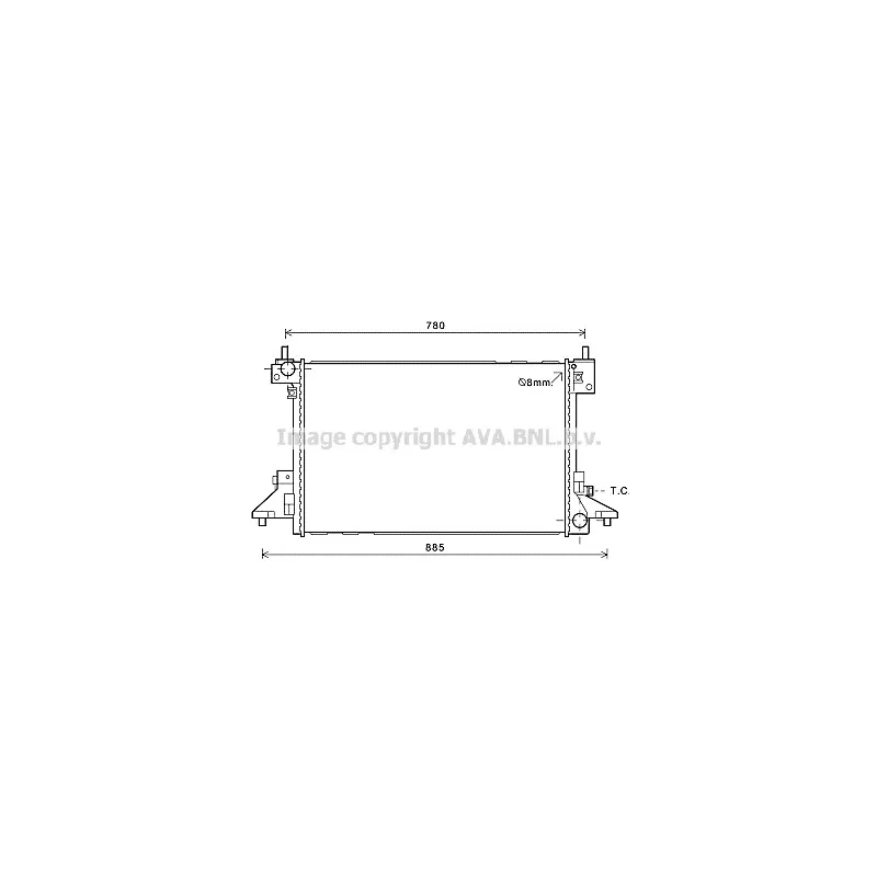 Radiateur, refroidissement du moteur AVA QUALITY COOLING OL2601