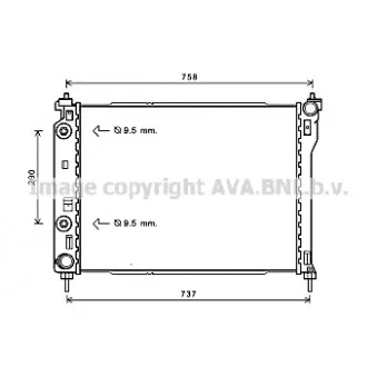 Radiateur, refroidissement du moteur AVA QUALITY COOLING OL2626