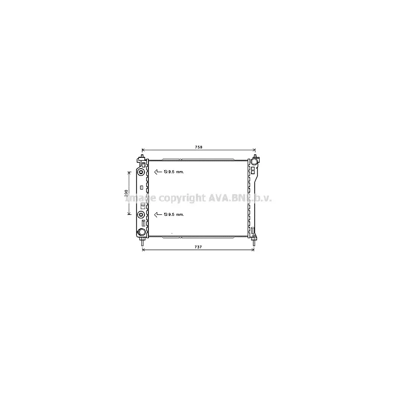 Radiateur, refroidissement du moteur AVA QUALITY COOLING OL2626