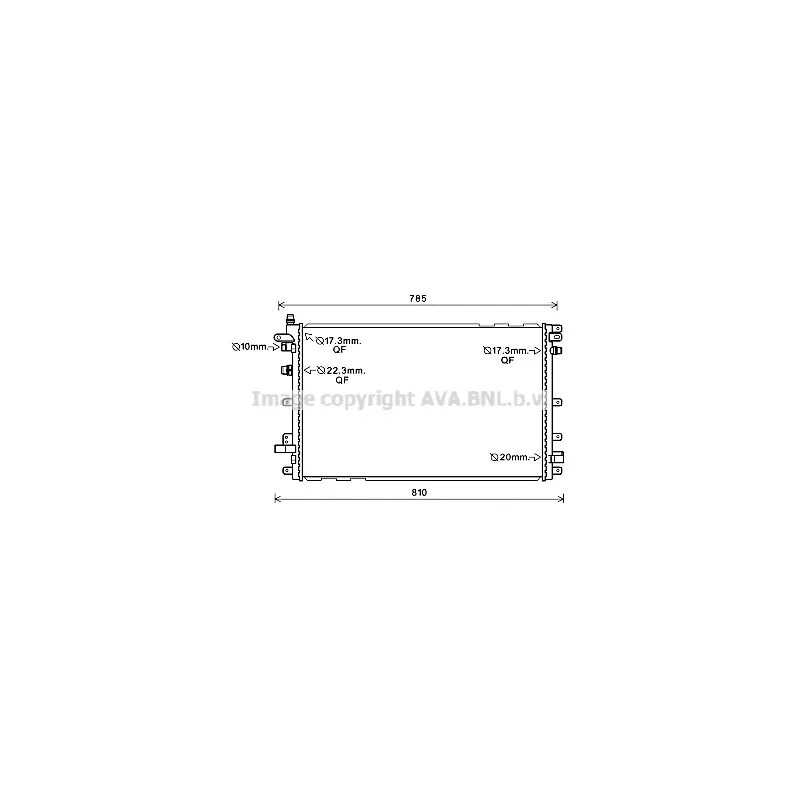 Radiateur, refroidissement du moteur AVA QUALITY COOLING OL2653