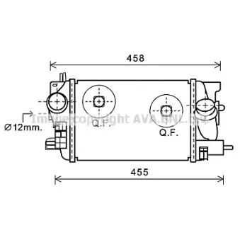 Intercooler, échangeur AVA QUALITY COOLING OL4575