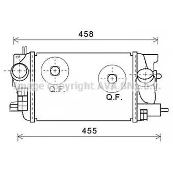 Intercooler, échangeur AVA QUALITY COOLING OL4593