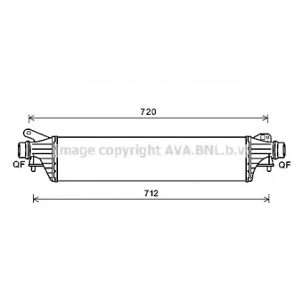 Intercooler, échangeur AVA QUALITY COOLING OL4661