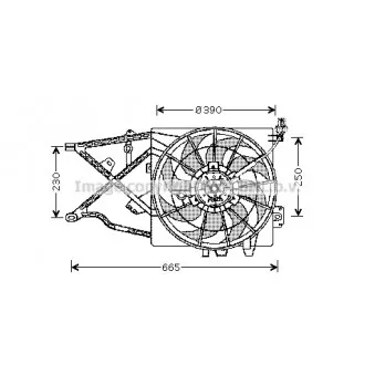 Ventilateur, refroidissement du moteur AVA QUALITY COOLING OL7505