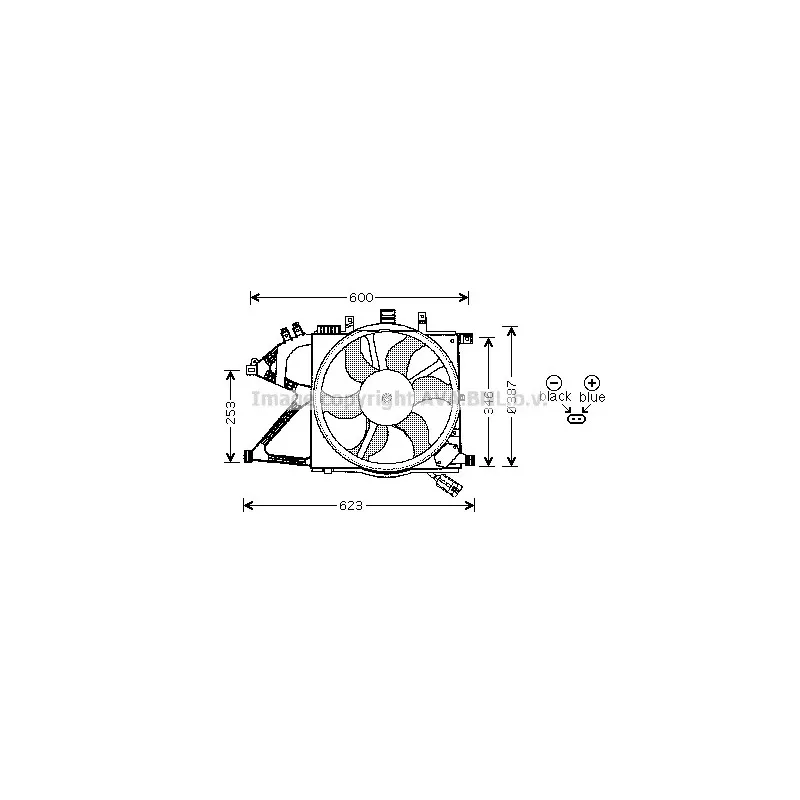 Ventilateur, refroidissement du moteur AVA QUALITY COOLING OL7506