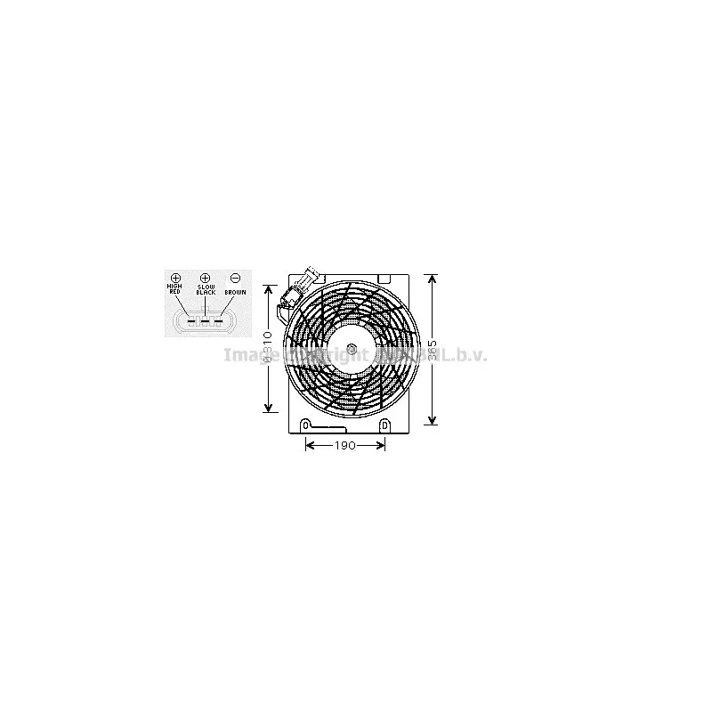 Ventilateur, refroidissement du moteur AVA QUALITY COOLING OL7508
