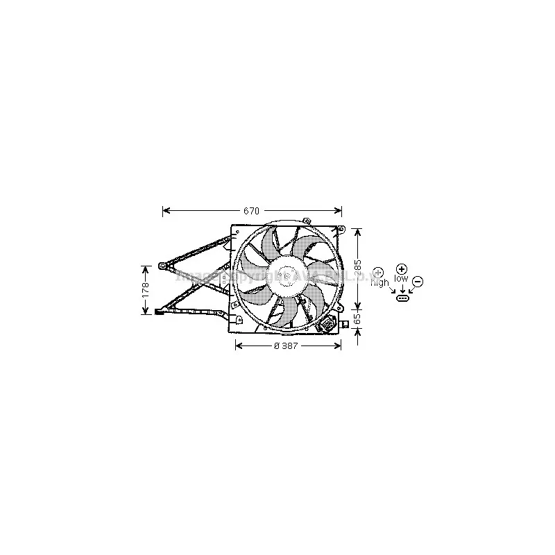 Ventilateur, refroidissement du moteur AVA QUALITY COOLING OL7509