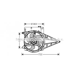 Ventilateur, refroidissement du moteur AVA QUALITY COOLING OL7511