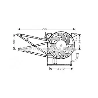 Ventilateur, refroidissement du moteur AVA QUALITY COOLING OL7515