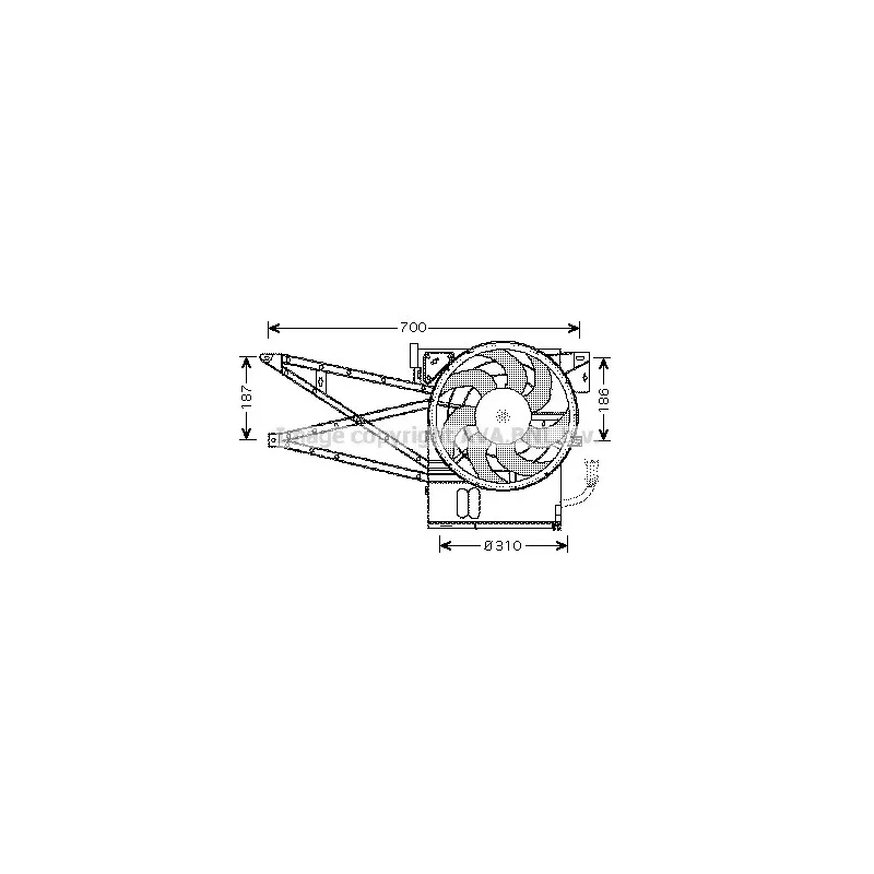 Ventilateur, refroidissement du moteur AVA QUALITY COOLING OL7515