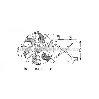 Ventilateur, refroidissement du moteur AVA QUALITY COOLING OL7516