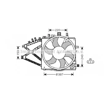 Ventilateur, refroidissement du moteur AVA QUALITY COOLING OL7521