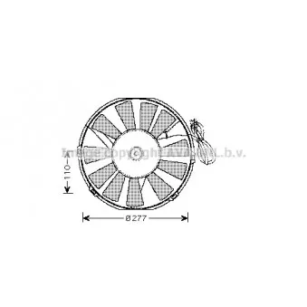 Ventilateur, refroidissement du moteur AVA QUALITY COOLING OL7523