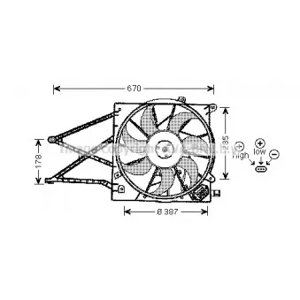 Ventilateur, refroidissement du moteur AVA QUALITY COOLING OL7524