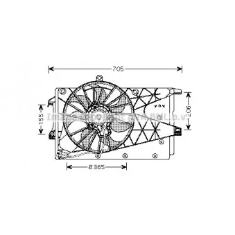 Ventilateur, refroidissement du moteur AVA QUALITY COOLING OL7526