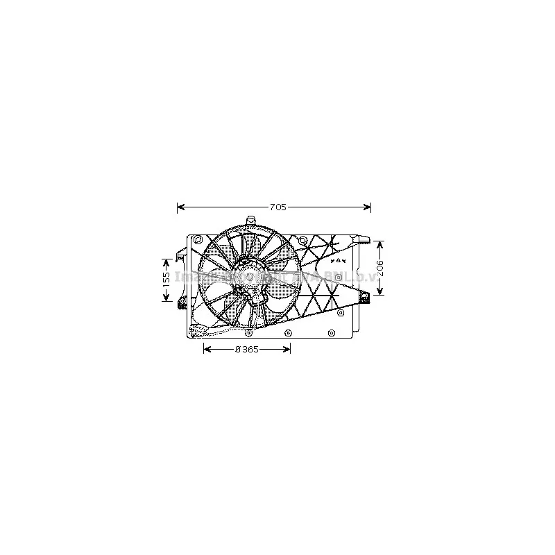 Ventilateur, refroidissement du moteur AVA QUALITY COOLING OL7526