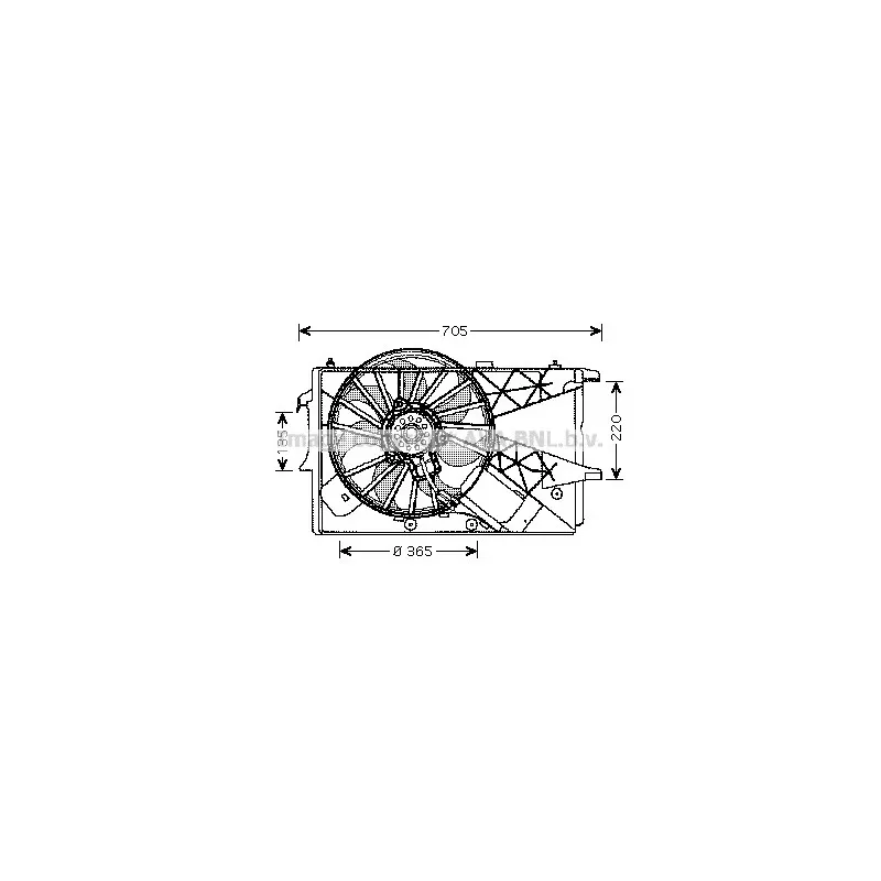 Ventilateur, refroidissement du moteur AVA QUALITY COOLING OL7527
