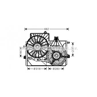 Ventilateur, refroidissement du moteur AVA QUALITY COOLING OL7528
