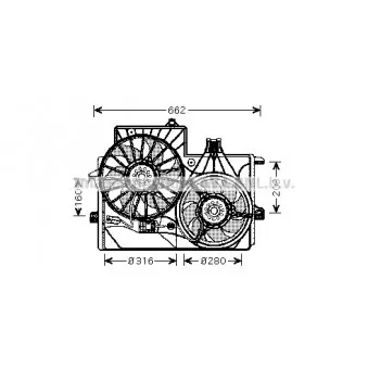 Ventilateur, refroidissement du moteur AVA QUALITY COOLING OL7529