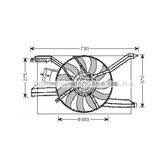 Ventilateur, refroidissement du moteur AVA QUALITY COOLING OL7532