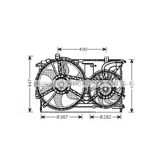 Ventilateur, refroidissement du moteur AVA QUALITY COOLING OL7533