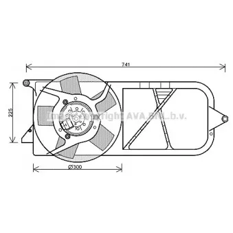 Ventilateur, refroidissement du moteur AVA QUALITY COOLING OL7537