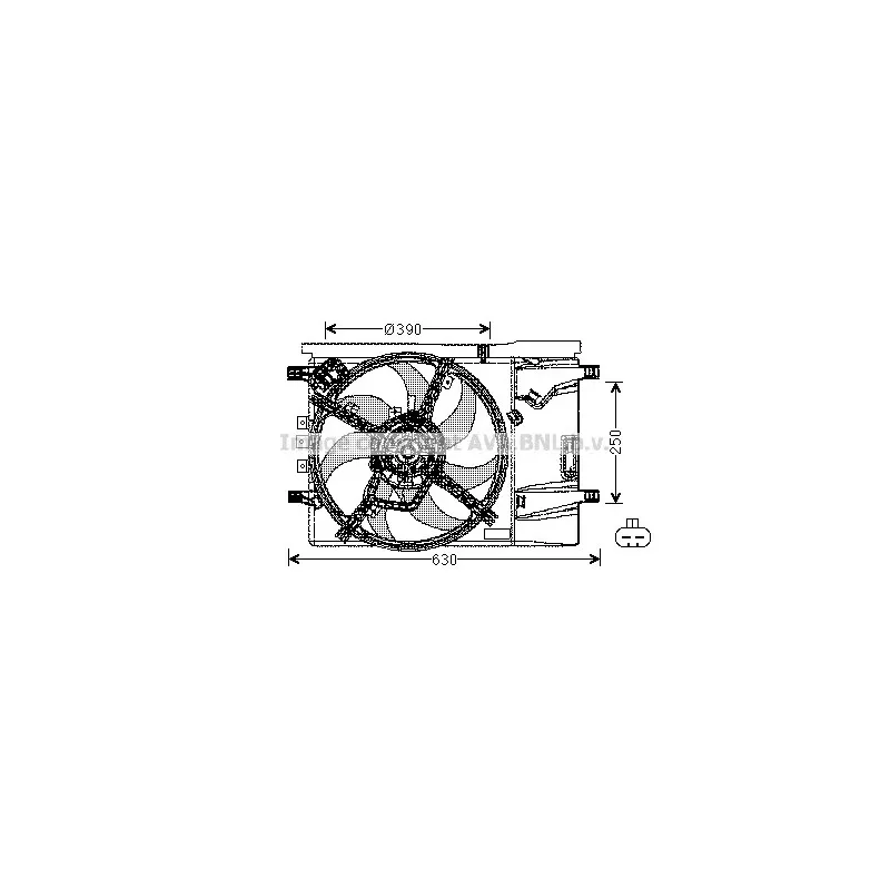 Ventilateur, refroidissement du moteur AVA QUALITY COOLING OL7539