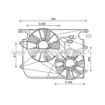 Ventilateur, refroidissement du moteur AVA QUALITY COOLING OL7571