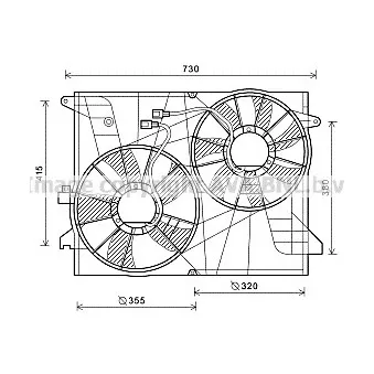 Ventilateur, refroidissement du moteur AVA QUALITY COOLING OL7572