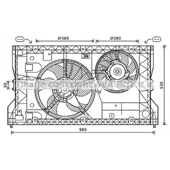 Ventilateur, refroidissement du moteur AVA QUALITY COOLING OL7588