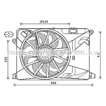 Ventilateur, refroidissement du moteur AVA QUALITY COOLING OL7669