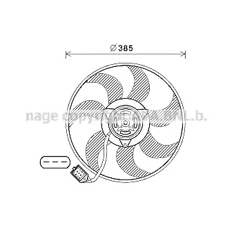 Ventilateur, refroidissement du moteur AVA QUALITY COOLING OL7670
