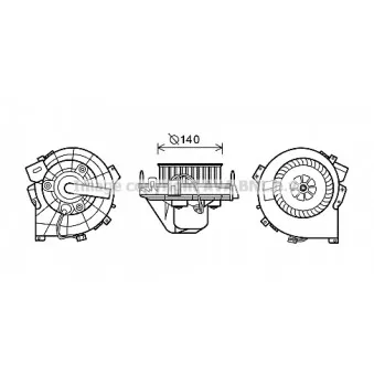 Moteur électrique, pulseur d'air habitacle AVA QUALITY COOLING OL8609